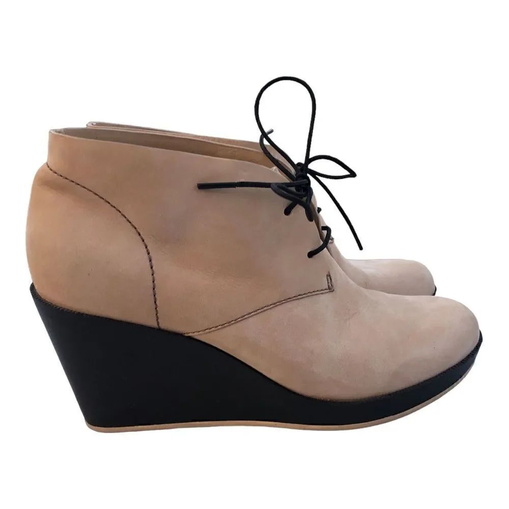 Cole Haan Wedge Ankle Boots tan/brown suede womens size 6B